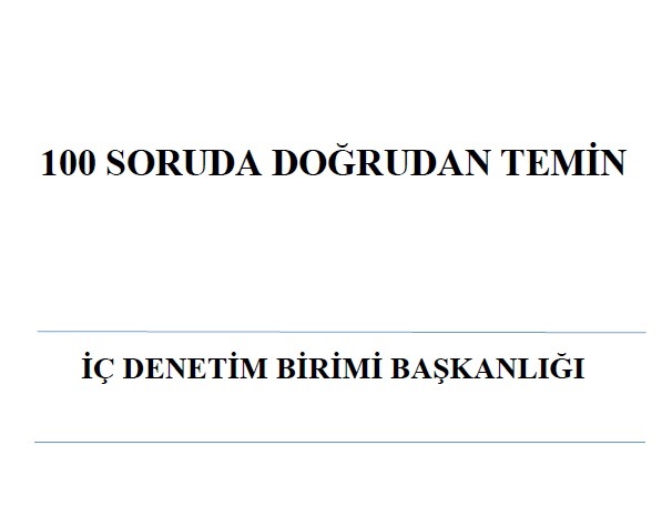 100 Soruda Doğrudan Temin Yayınlandı